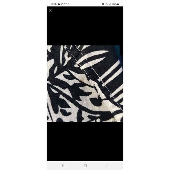 TALBOTS Womens Black and white linen floral print Flared bottom midi dress Sz 8 - Picture 5 of 7